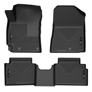 Kia Forte Floor Liners - Front + Rear - Husky Liners - WeatherBeater - Black - `19-`23